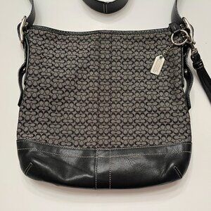 Coach Crossbody handbag - Signature "C" design, black and gray